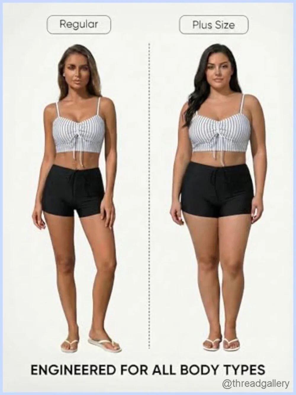 High Waisted Bikini Set Women Two Piece Swimsuits with Shorts Full Coverage